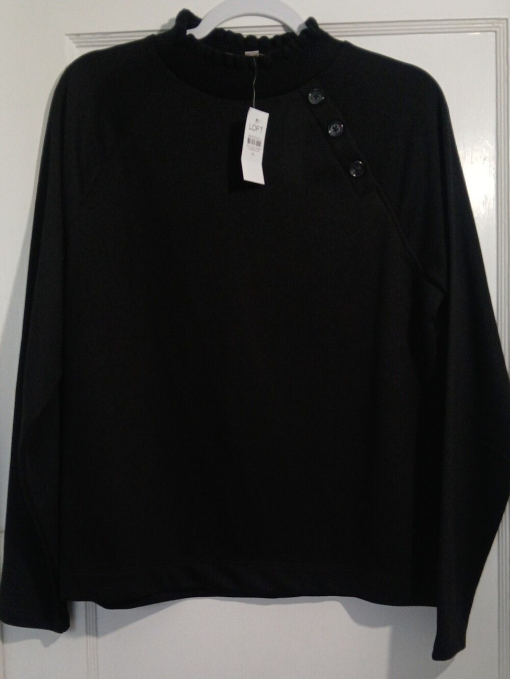 LOFT Medium Long-Sleeve Ruffle Sweater Top - NWT